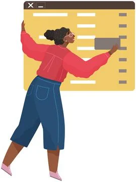 Programmer engineering and coding. Set of programmers working on web development Stock Illustration