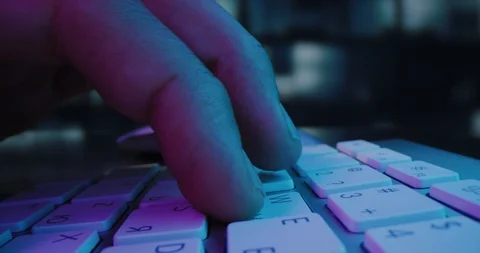 Programmer Expert Hands Typing Coding On Computer Keyboard Dim Lit Future And Stock Footage 122152824