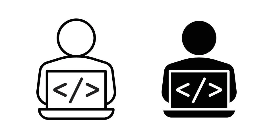 Programmer icon design. Simple Vector illustrations.. Illustrazione stock