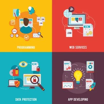 Programmer Icon Flat Stock-Illustration