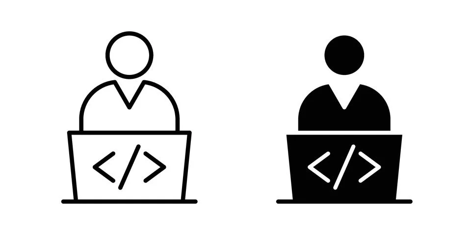 Programmer icon illustration vector, icon set for apps Stock-Illustration