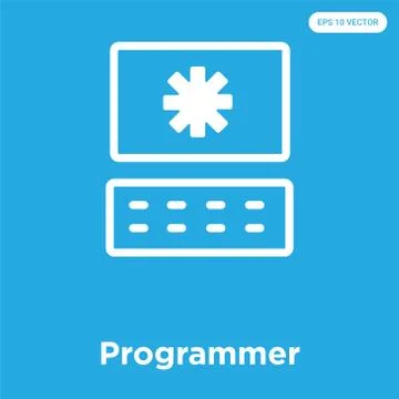 Programmer icon isolated on blue background Grats Stockgrafik