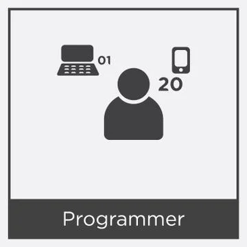 Programmer icon isolated on white background Grats Stockgrafik