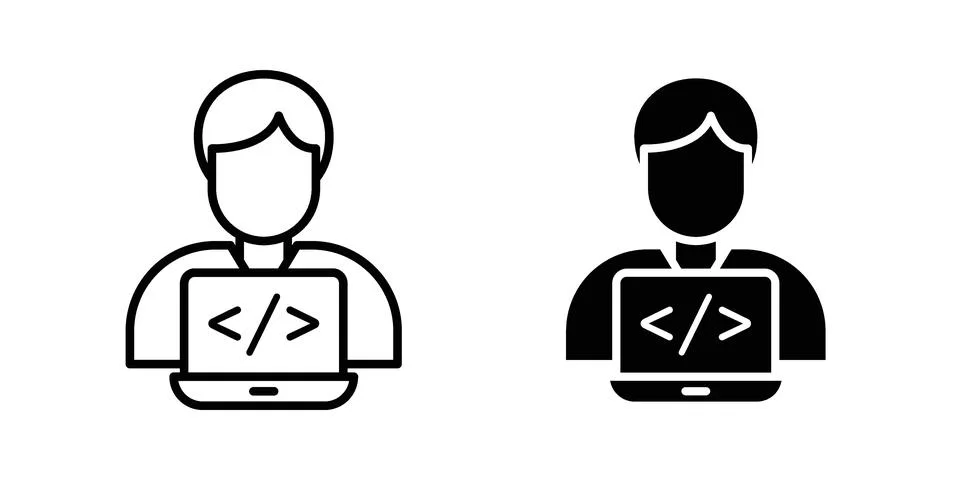Programmer icon modern style vectors set Stock-Illustration