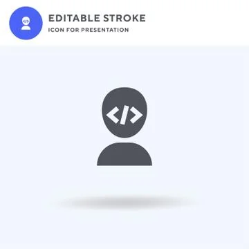 Programmer icon vector, filled flat sign, solid pictogram isolated on white,  Stock-Illustration