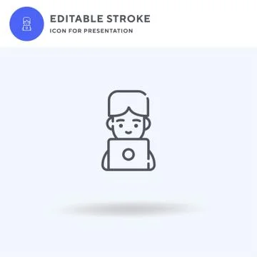 Programmer icon vector, filled flat sign, solid pictogram isolated on white Illustrazione stock