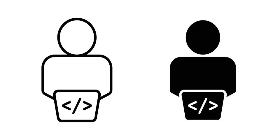 Programmer icon vector, illustration icon set Stock-Illustration