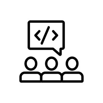 Programmer icon vector. Isolated contour symbol illustration Stock Illustration