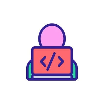 Programmer icon vector. Isolated contour symbol illustration Иллюстрация