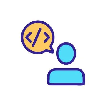 Programmer icon vector. Isolated contour symbol illustration 스톡 일러스트