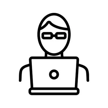 Programmer icon vector. Isolated contour symbol illustration Stock Illustration