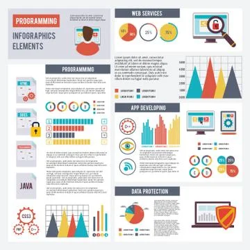 Programmer Infographics Set Stock Illustration