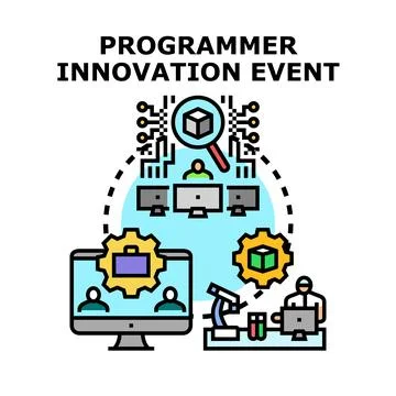 Programmer innovating and developing new event solutions イラスト素材