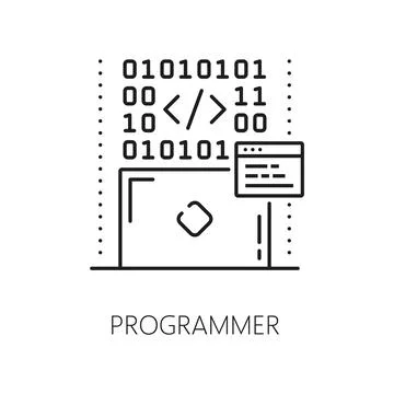 Programmer IT specialist icon, software engineer Illustrazione stock