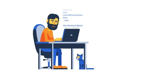 Programmer with laptop remotely working Stock Footage 129955904