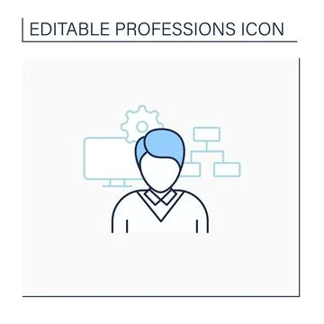 Programmer line icon Stock-Illustration