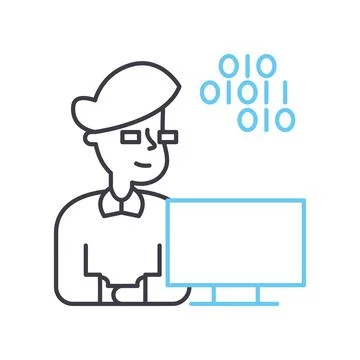 Programmer line icon, outline symbol, vector illustration, concept sign Stock-Illustration
