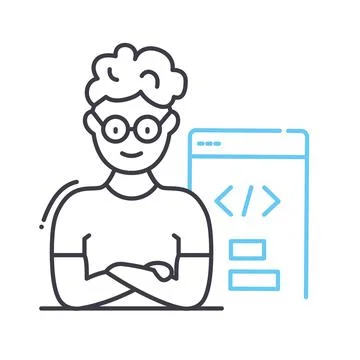 Programmer line icon, outline symbol, vector illustration, concept sign Stock-Illustration