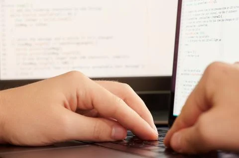 Programmer making code Stock Photos