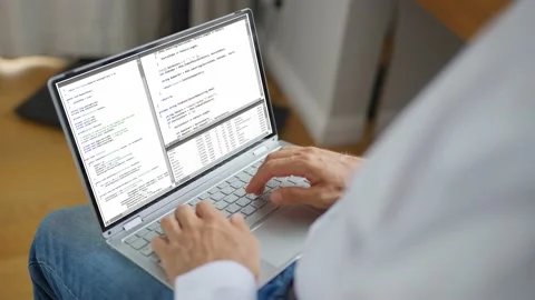 Programmer Man Coding On Computer Video stock 221271485
