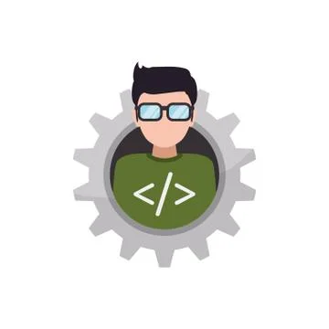 Programmer man faceless glasses Stock-Illustration