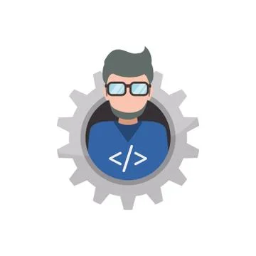 Programmer man faceless glasses Stock-Illustration