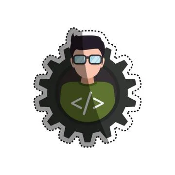 Programmer man faceless glasses Stock Illustration