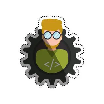 Programmer man faceless glasses Stock Illustration
