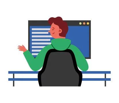 Programmer man working development project Stock-Illustration