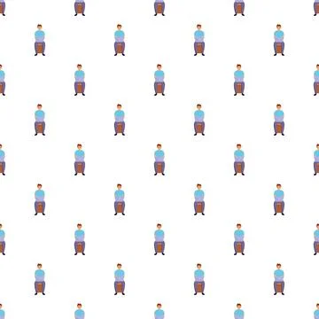 Programmer man working on laptop seamless pattern Illustrazione stock