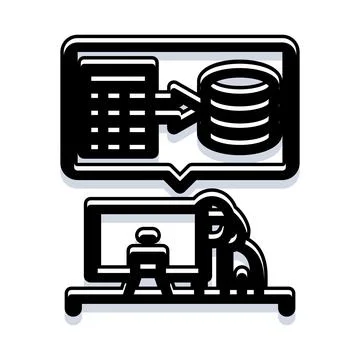 Programmer migrating data from table to database server 스톡 일러스트