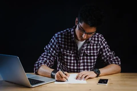Programmer in the office working on the computer Stock Photos