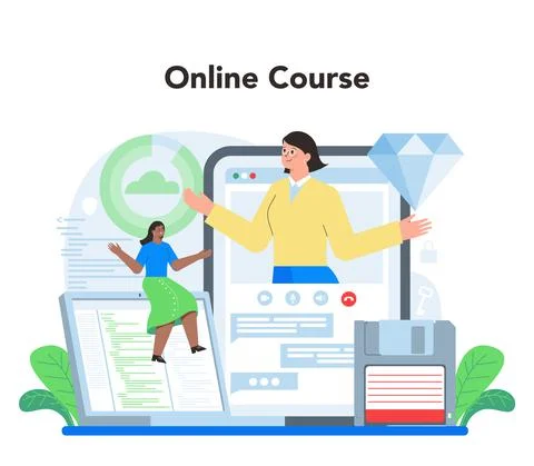 Programmer online service or platform. Coding, testing and writing program. Stock Illustration