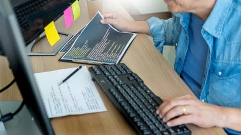 Programmer Outsource Developer coding technologies Website design. Mobile App 写真素材