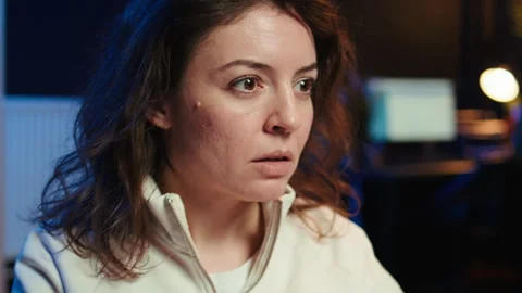 Programmer paying attention to PC screen, installing code, close up Video stock 283593076