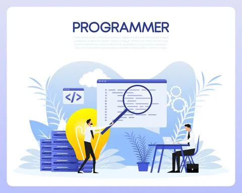 Programmer people, great design for any purposes. Vector illustration design Stock Illustration