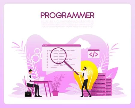 Programmer people, great design for any purposes. Vector illustration design Stock Illustration