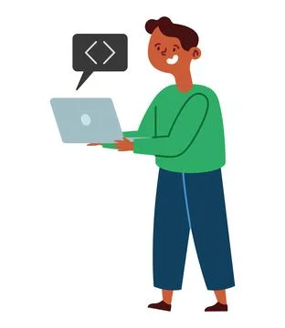 Programmer professional man with laptop Stock-Illustration