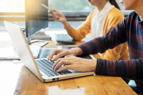 Programmer programming and coding  software designer working on project in IT Stock-Fotos