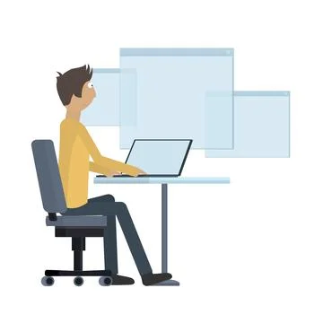 Programmer. Remote work Stock-Illustration