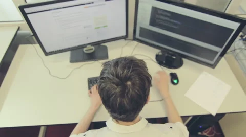 Programmer - software engineer at work timelapse Stock Footage 64658310