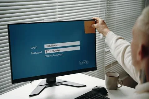 Programmer Sticking Note On Computer Stock Photos