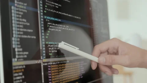 Programmer Studying Coding on Computer Stock Footage 231478698