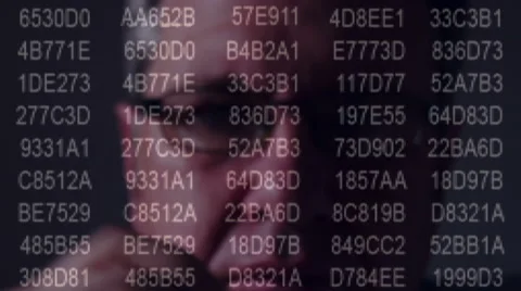 Programmer studying hexadecimal code, 4k, UHD Stock Footage 51352347