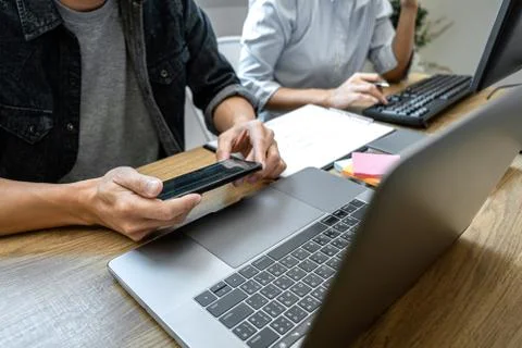 Programmer Team of  Developing programming and website working in a software Stock-Fotos