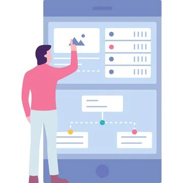 Programmer testing software or app vector icon Stock Illustration