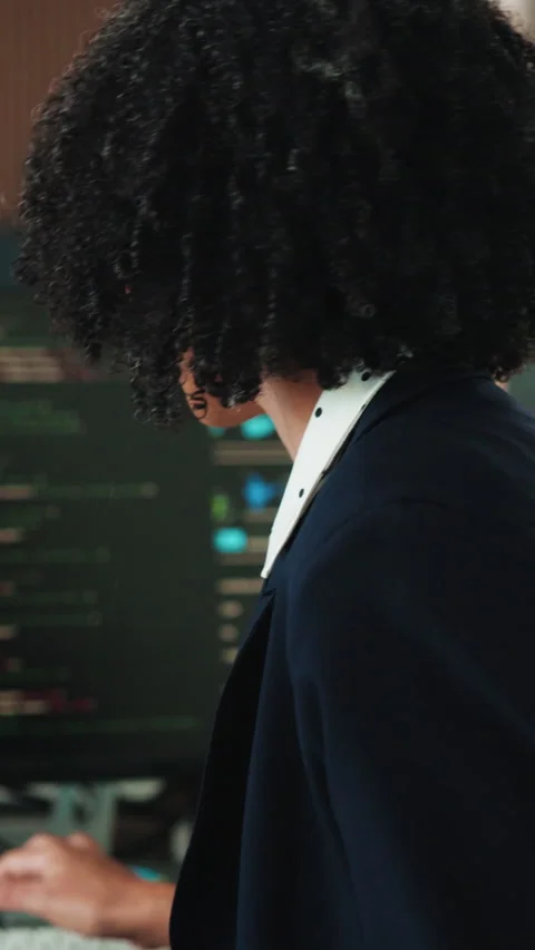 Programmer, typing and woman with tablet in office, problem solving and software Stock Footage 342245440