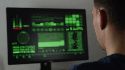 Programmer is typing code or typing an application Stock Footage 154367837