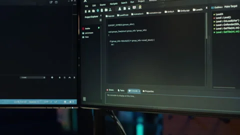 Programmer typing on computer to fix software vulnerabilities, close up Stock Footage 283690588