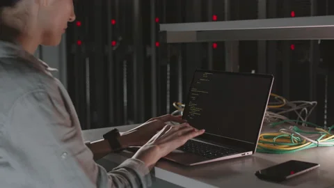 Programmer Typing on Laptop Computer Stock Footage 162458869